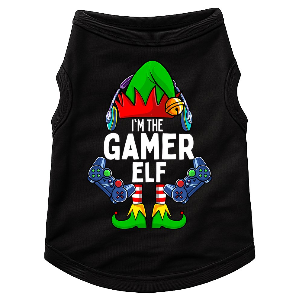 The Gamer ELF Matching Family Christmas Holiday Xmas Doggie Tank