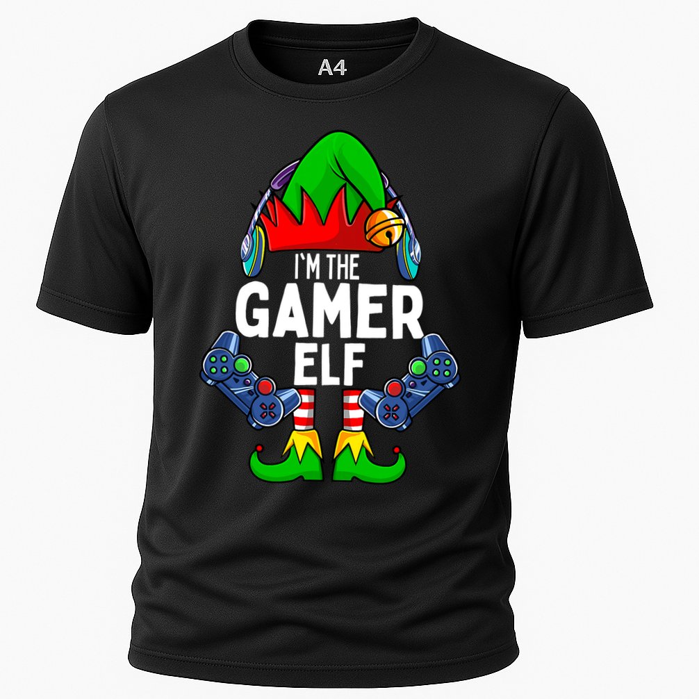 The Gamer ELF Matching Family Christmas Holiday Xmas Cooling Performance Crew T-Shirt