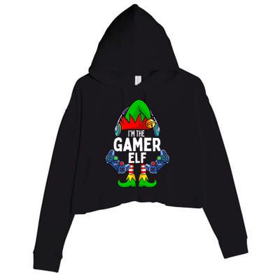 The Gamer ELF Matching Family Christmas Holiday Xmas Crop Fleece Hoodie