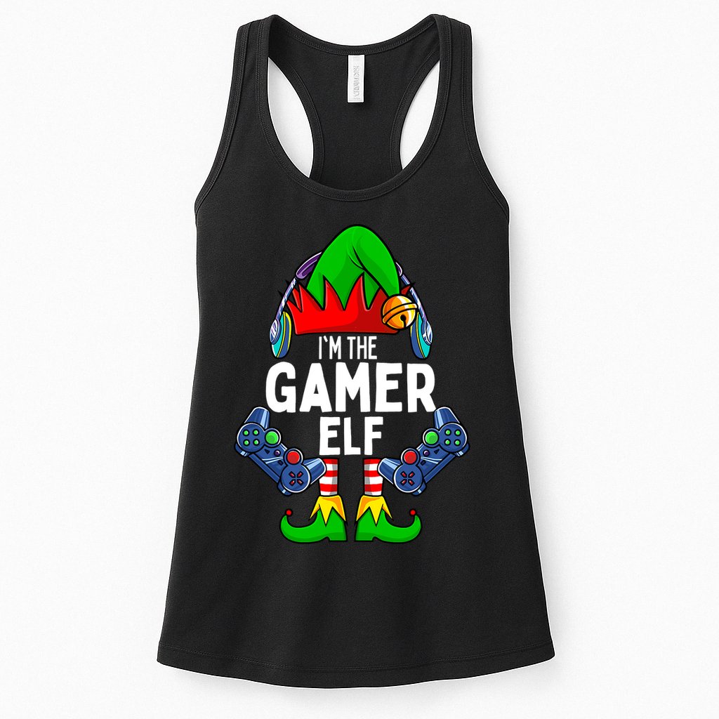 The Gamer ELF Matching Family Christmas Holiday Xmas Womens Tank Top