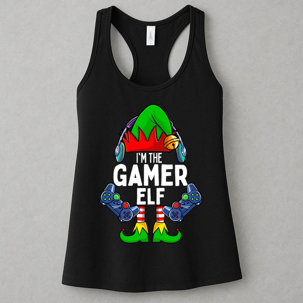 The Gamer ELF Matching Family Christmas Holiday Xmas Womens Tank Top