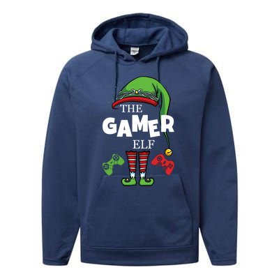 The Gamer Elf Controller Christmas Gift Performance Fleece Hoodie