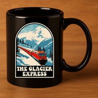 The Glacier Express Switzerland Swiss Train Mountains Winter 11oz C Handle Ceramic Mug