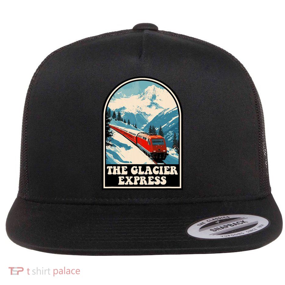 The Glacier Express Switzerland Swiss Train Mountains Winter Flatbill Hat