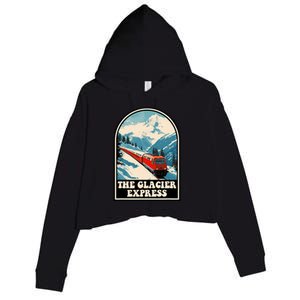 The Glacier Express Switzerland Swiss Train Mountains Winter Crop Fleece Hoodie