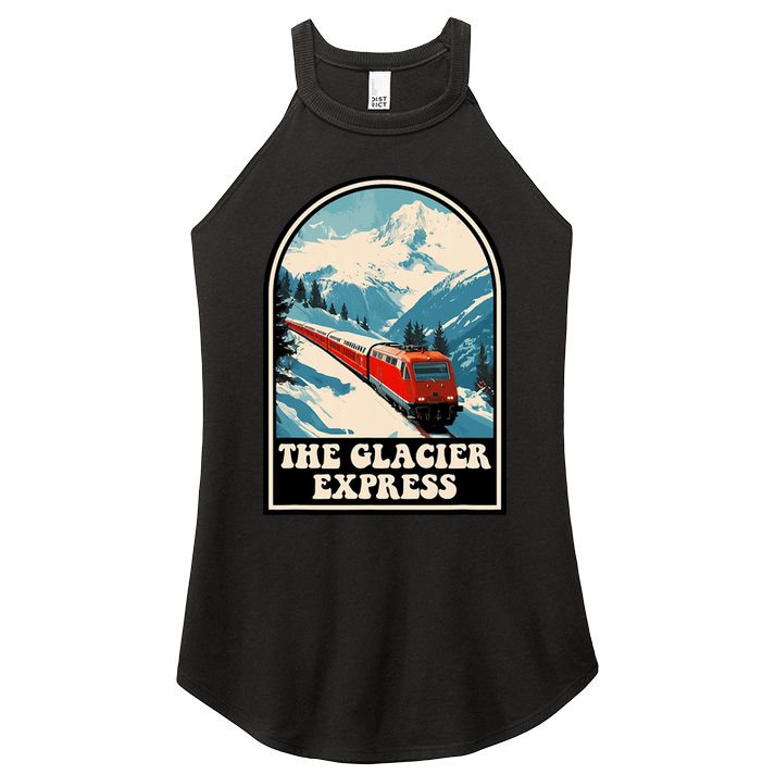 The Glacier Express Switzerland Swiss Train Mountains Winter Women's Perfect Tri Rocker Tank