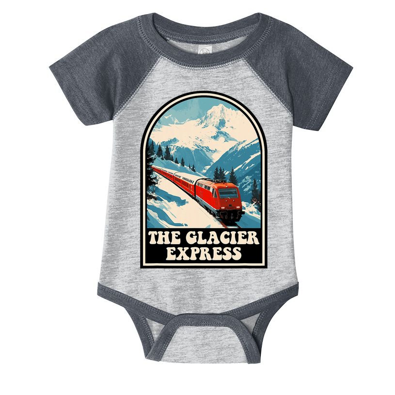 The Glacier Express Switzerland Swiss Train Mountains Winter Infant Baby Jersey Bodysuit
