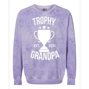 Trophy Grandpa Est 2024 Colorblast Crewneck Sweatshirt