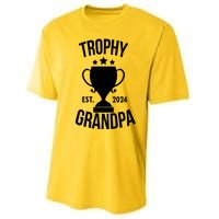 Trophy Grandpa Est 2024 Performance Sprint T-Shirt