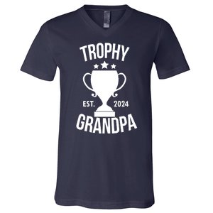 Trophy Grandpa Est 2024 V-Neck T-Shirt