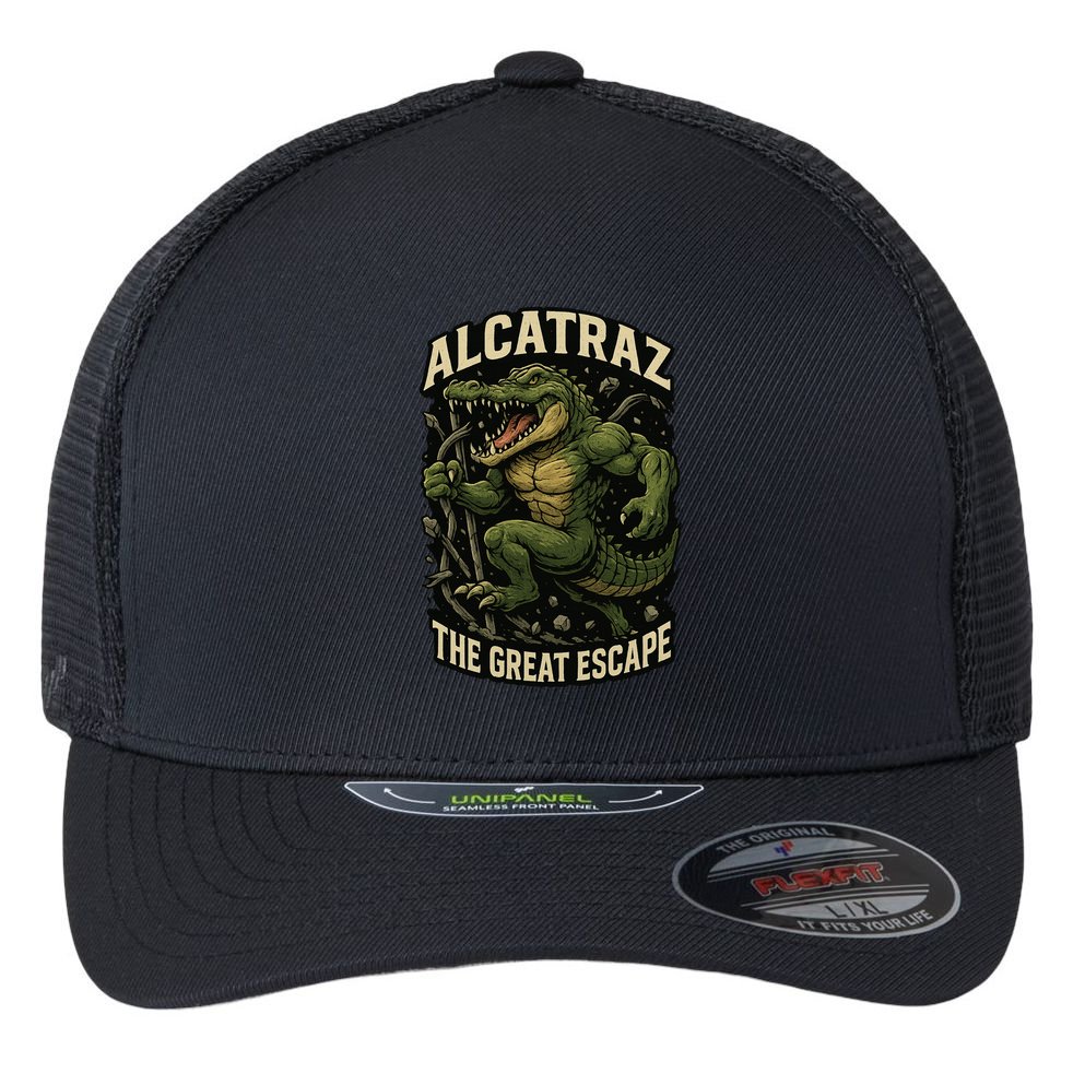 The Great Escape Alligator Alcatraz Flexfit Unipanel Trucker Cap
