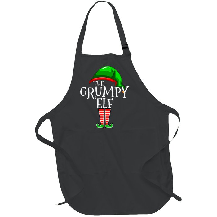 The Grumpy Elf Family Matching Group Christmas Full-Length Apron With Pockets