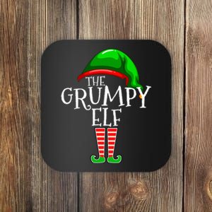 The Grumpy Elf Family Matching Group Christmas Coaster