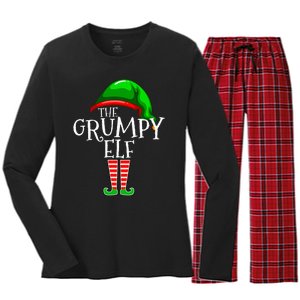 The Grumpy Elf Family Matching Group Christmas Women's Long Sleeve Flannel Pajama Set 