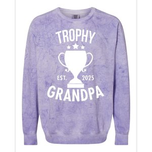 Trophy Grandpa Est 2025 Colorblast Crewneck Sweatshirt