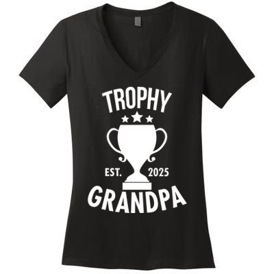 Trophy Grandpa Est 2025 Women's V-Neck T-Shirt