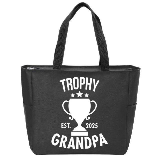 Trophy Grandpa Est 2025 Zip Tote Bag