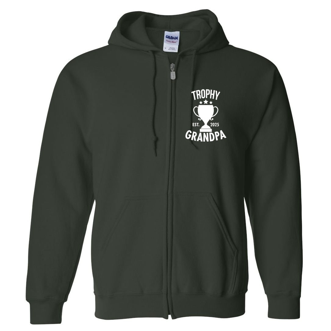 Trophy Grandpa Est 2025 Full Zip Hoodie