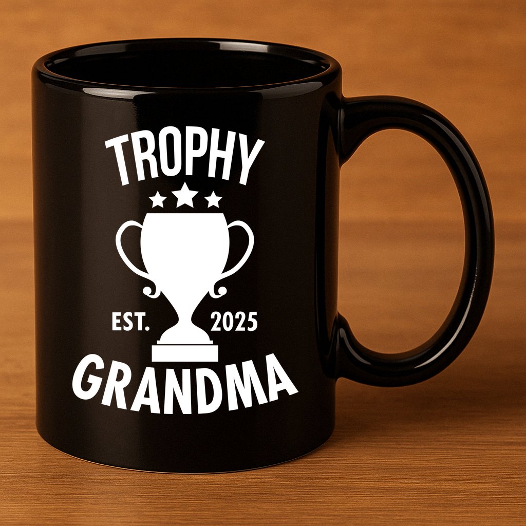 Trophy Grandma Est 2025 11oz C Handle Ceramic Mug