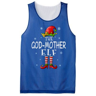 The Godmother Elf Funny Grandma Groupe Matching Christmas Gift Mesh Reversible Basketball Jersey Tank