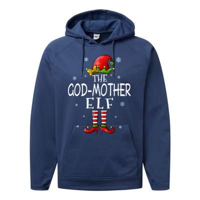 The Godmother Elf Funny Grandma Groupe Matching Christmas Gift Performance Fleece Hoodie