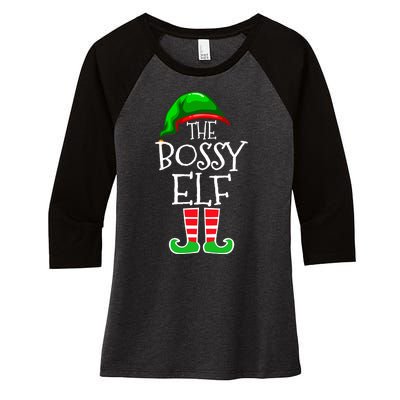 The Grumpy Elf Matching Christmas Women's Tri-Blend 3/4-Sleeve Raglan Shirt