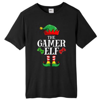 The Gamer Elf Christmas Santa Hat Funny Family Pajama Xmas Tall Fusion ChromaSoft Performance T-Shirt