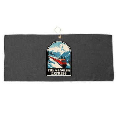 The Glacier Express Switzerland Swiss Train Mountains Winter Large Microfiber Waffle Golf Towel