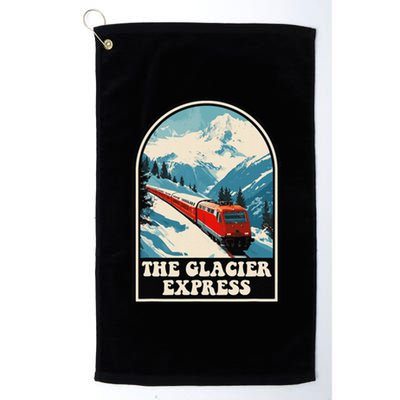 The Glacier Express Switzerland Swiss Train Mountains Winter Platinum Collection Golf Towel