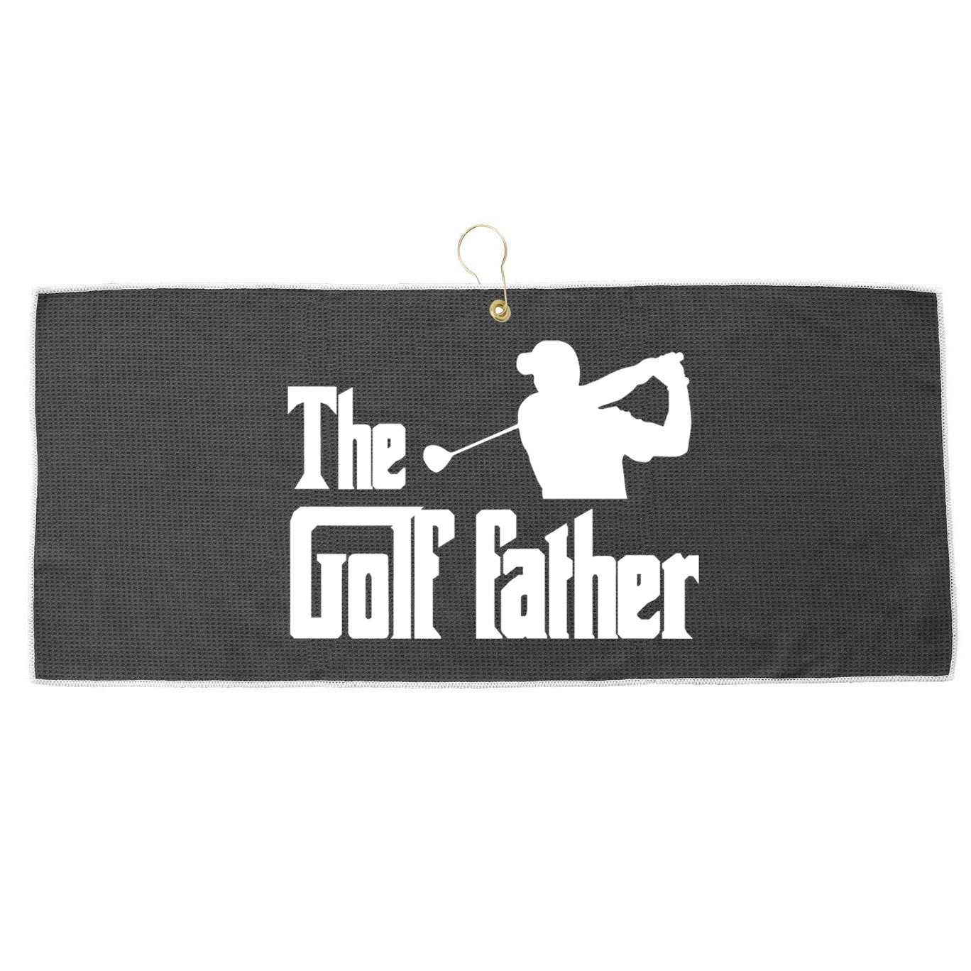 The Golf Father Funny Parody Best Golf Dad Fathers Day Love Funny Gift Large Microfiber Waffle Golf Towel