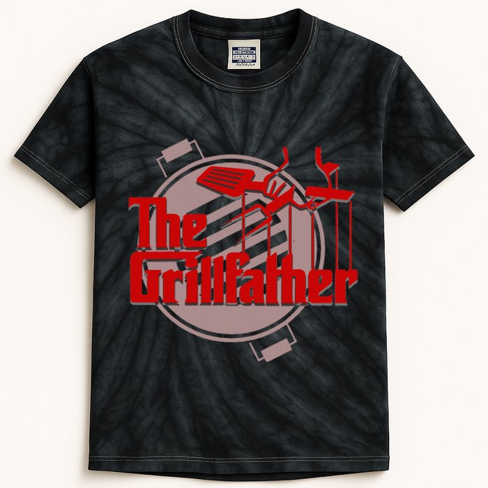 The Grillfather Funny Cool BBQ Grill Chef Gift Kids Tie-Dye T-Shirt