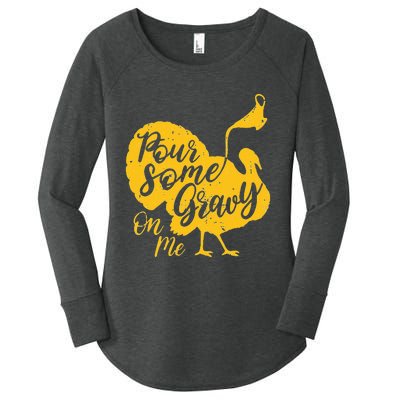 Thanksgiving Gravy Feast Pour on the Joy! Women's Perfect Tri Tunic Long Sleeve Shirt