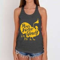 Thanksgiving Gravy Feast Pour on the Joy! Women's Knotted Racerback Tank