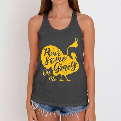 Thanksgiving Gravy Feast Pour on the Joy! Women's Knotted Racerback Tank