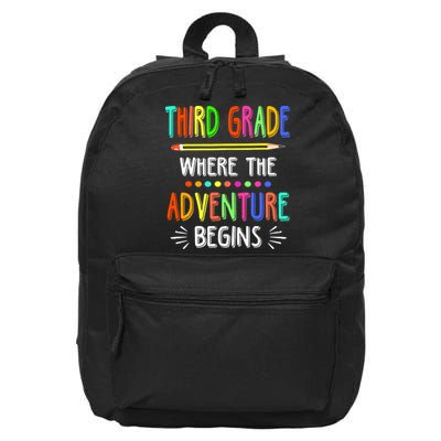 Third Grade Funny Where The Adventure Begins Teacher 16 in Basic Backpack