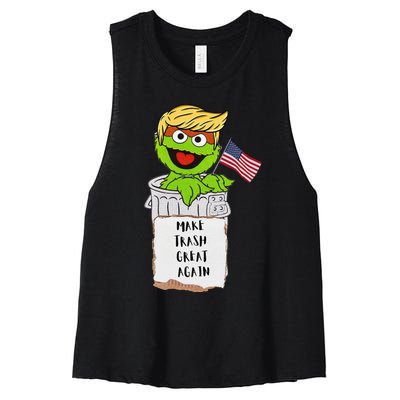 Trump Garbage Funny Gift Women's Racerback Cropped Tank