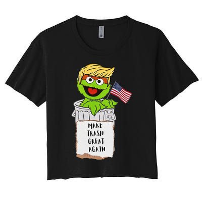 Trump Garbage Funny Gift Women's Crop Top Tee