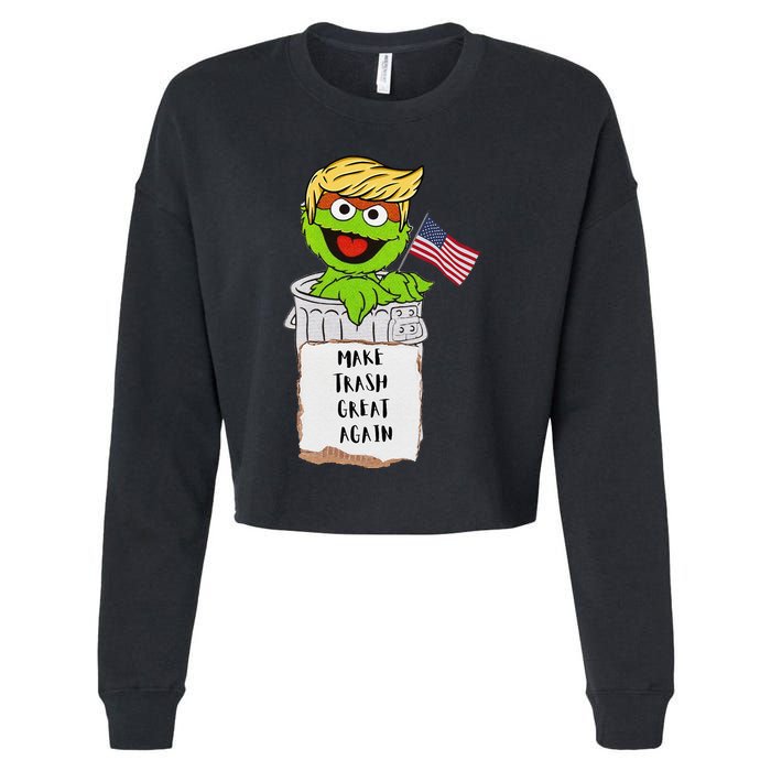 Trump Garbage Funny Gift Cropped Pullover Crew