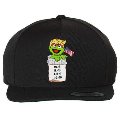 Trump Garbage Funny Gift Wool Snapback Cap