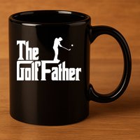 The Golffather Funny Golf Design Golfer Gift 11oz C Handle Ceramic Mug