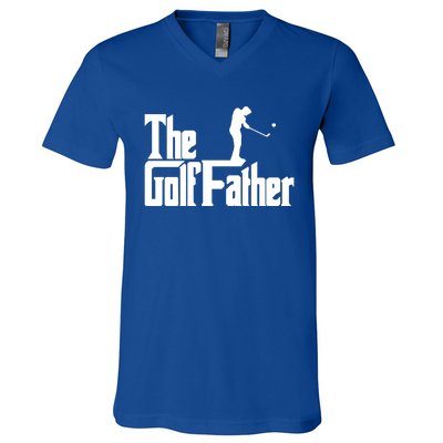 The Golffather Funny Golf Design Golfer Gift V-Neck T-Shirt