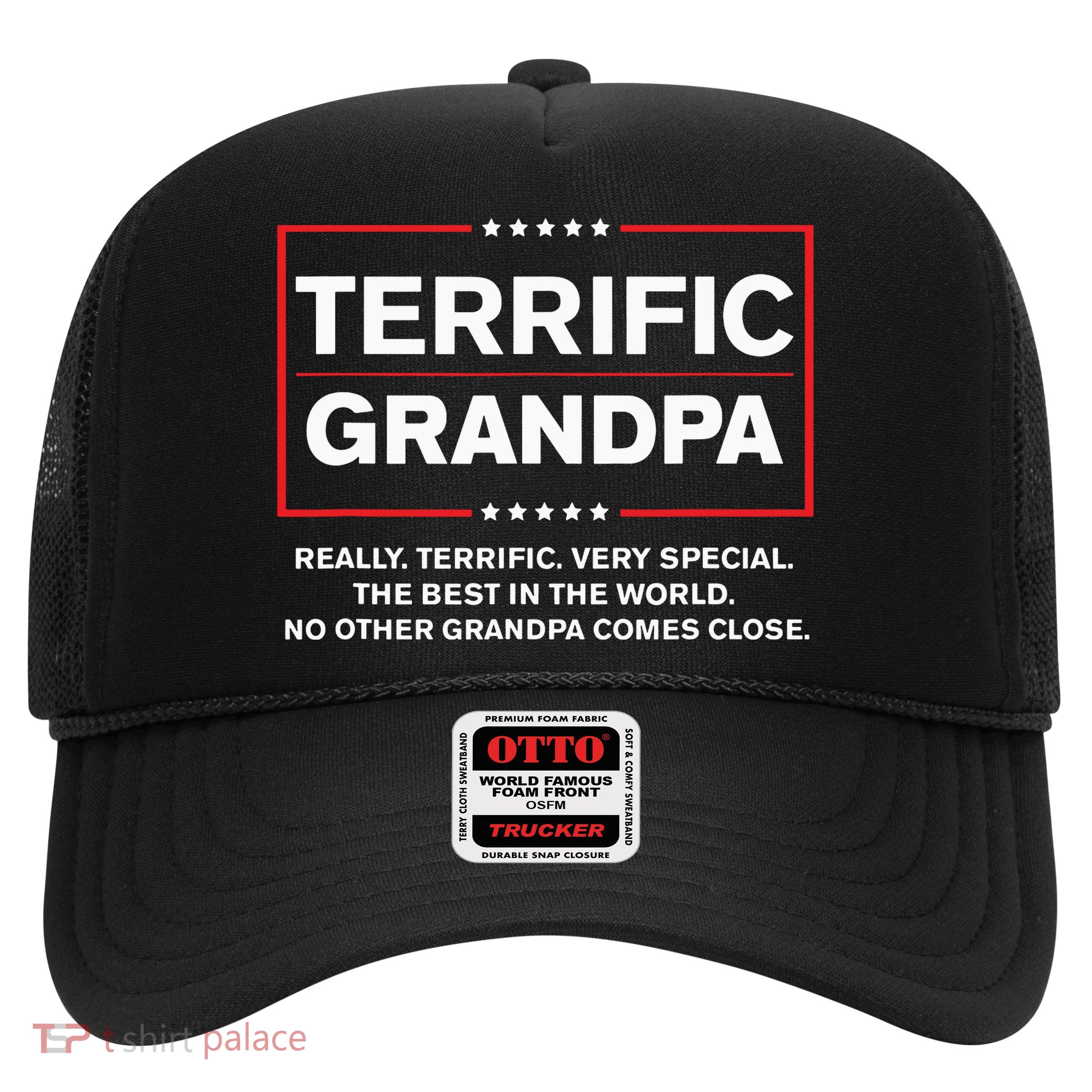 Terrific Grandpa Funny Donald Trump Campaign Style Trucker Hat