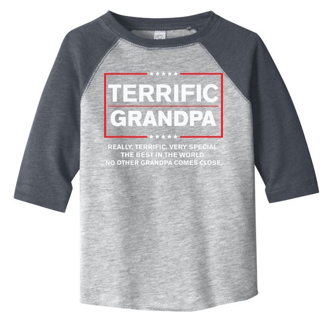 Terrific Grandpa Funny Donald Trump Campaign Style Toddler Fine Jersey T-Shirt
