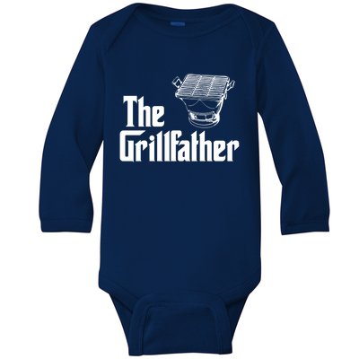 The Grillfather Funny Barbecue Grilling Bbq Grill Dad Meaningful Gift Baby Long Sleeve Bodysuit