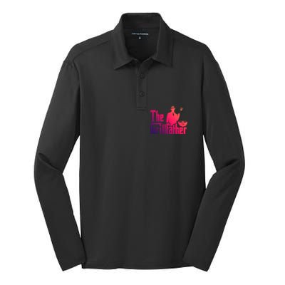 The Grillfather Funny Bbq Design For Dads Funny Gift Silk Touch Performance Long Sleeve Polo