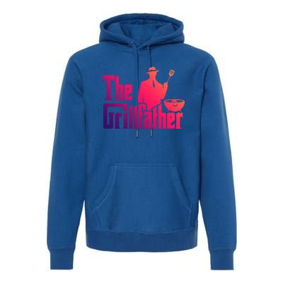 The Grillfather Funny Bbq Design For Dads Funny Gift Premium Hoodie