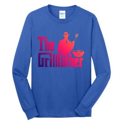 The Grillfather Funny Bbq Design For Dads Funny Gift Tall Long Sleeve T-Shirt