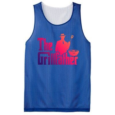 The Grillfather Funny Bbq Design For Dads Funny Gift Mesh Reversible Basketball Jersey Tank