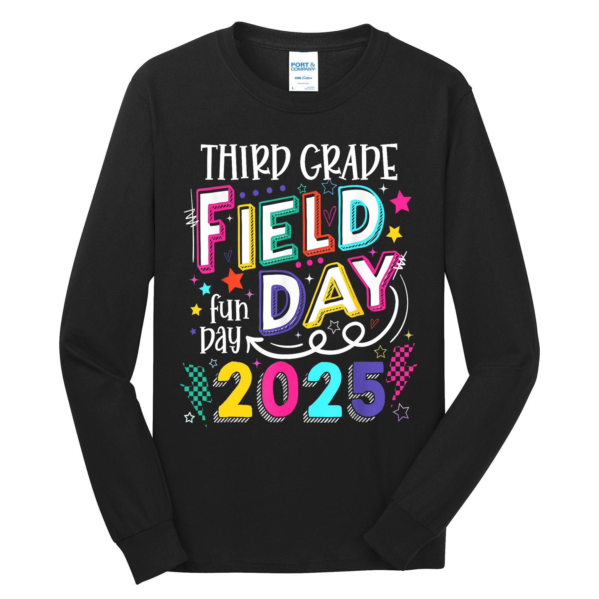 Third Grade Field Day Fun Day 2025 School Field Day Teacher Tall Long Sleeve T-Shirt