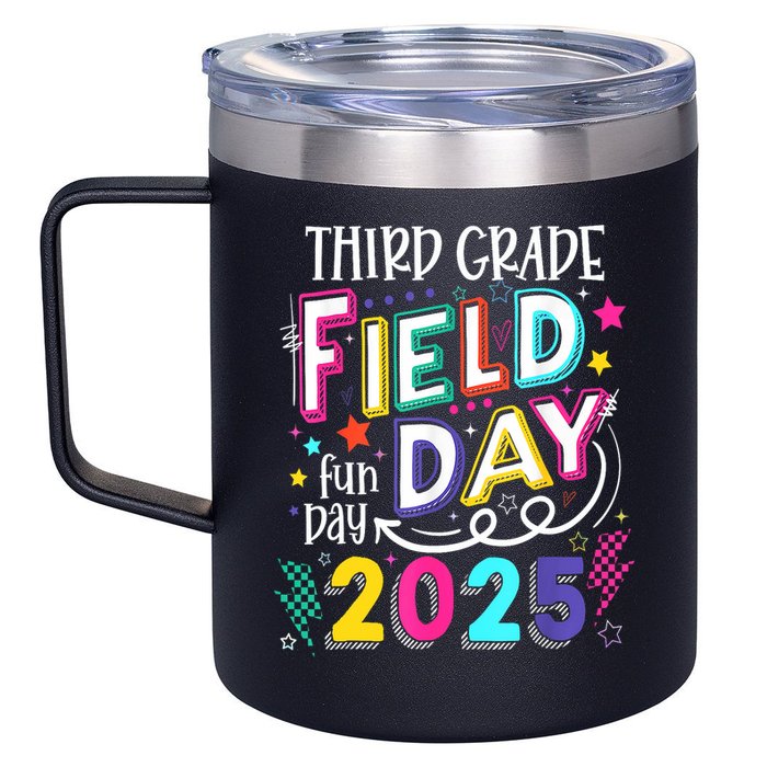 Third Grade Field Day Fun Day 2025 School Field Day Teacher 12oz Stainless Steel Coffee Mug